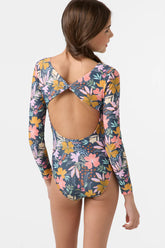 O'Neill Girls Mila Floral Twist Back Surf Suit